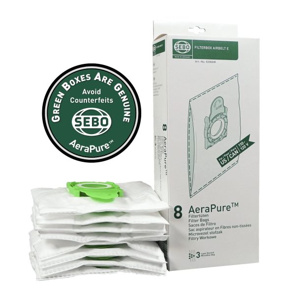 SEBO Airbelt E Ultra AeraPure Bags – 8 Pack Cheap