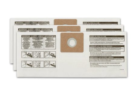 Vacuum Dust Bags for Shop Vac Type B - 3 Pack Supply